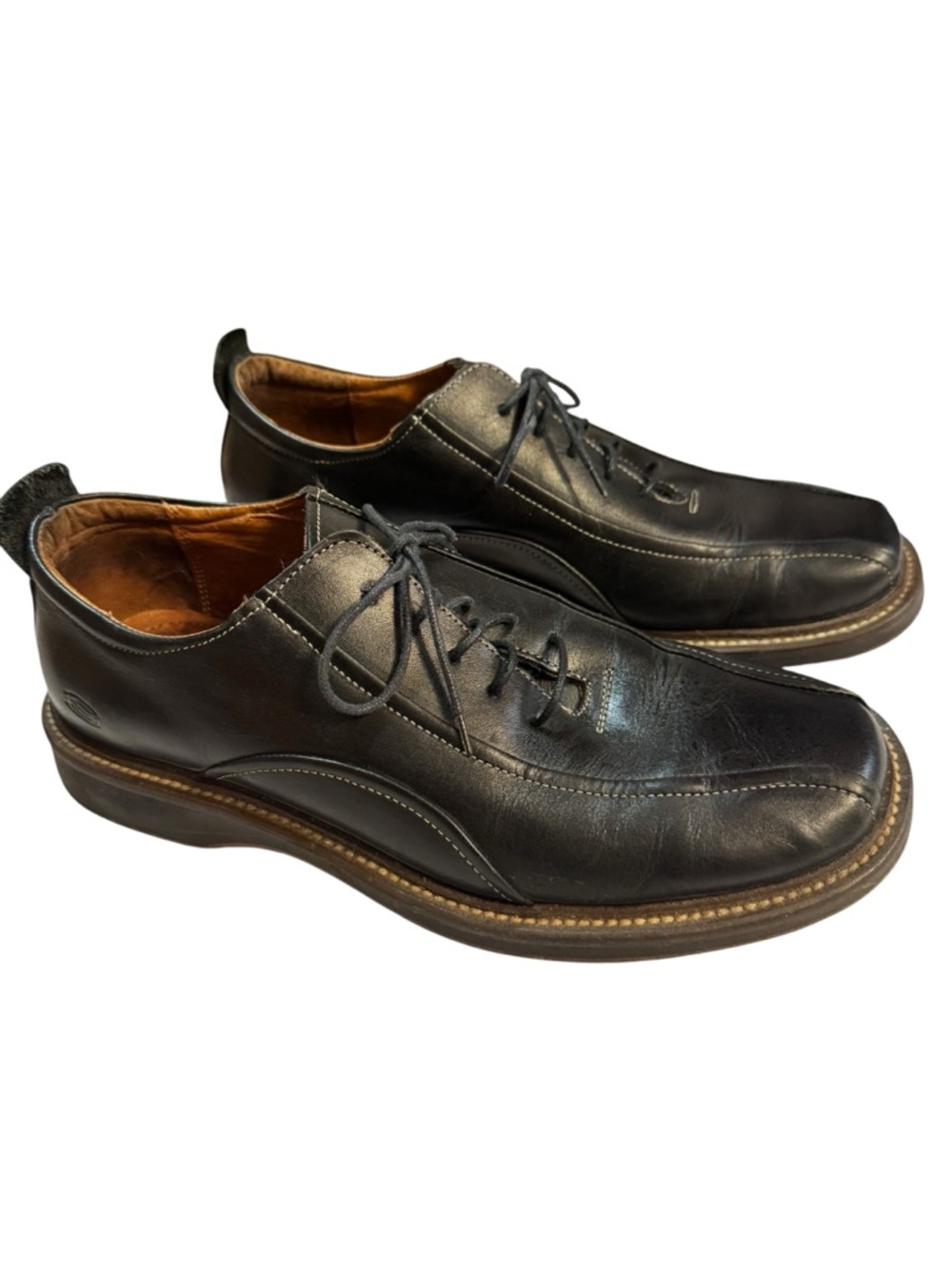 Skechers Mens Black Leather Oxford Shoes Made In Italy Size 10